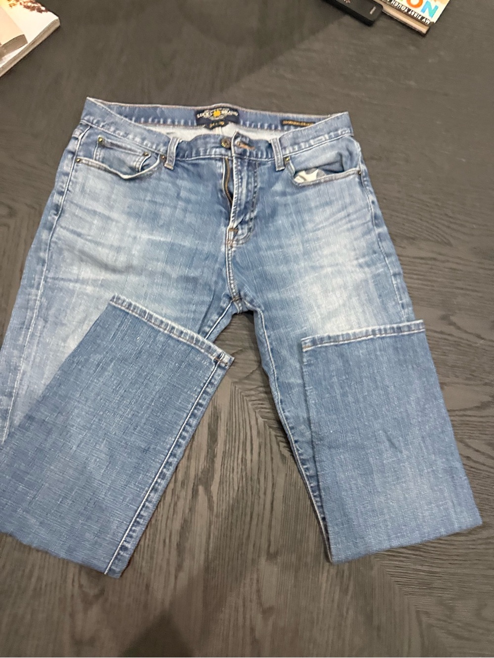 Lucky Brand Men's Washed Blue Straight Jeans